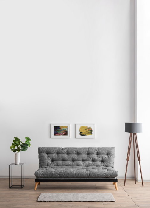 Atelier Del Sofa Saki - Sofá cama de 3 plazas, Gris claro